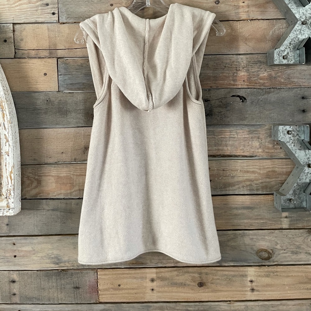 Banana Republic Cream Hoodie Vest